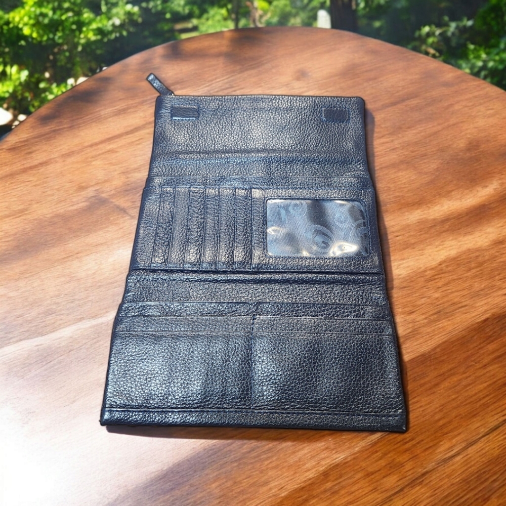 **Brighton Navy Blue Nolita Shimmer Large Wallet - Picture 3 of 3